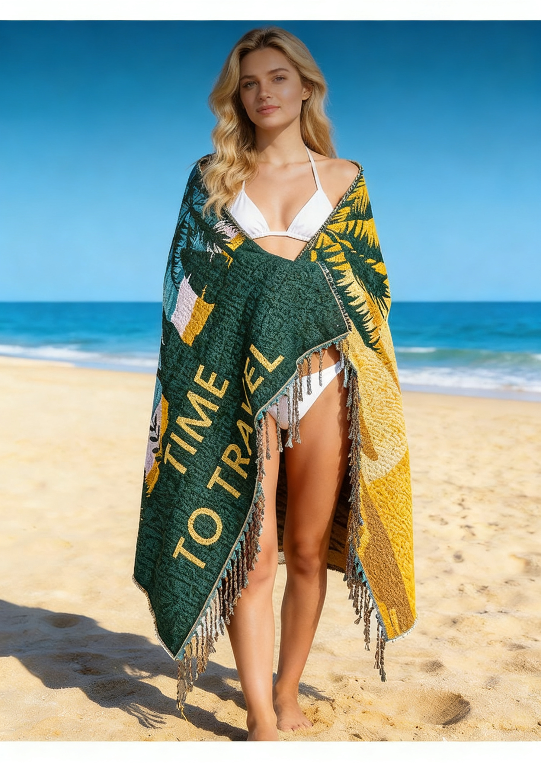 2 in 1 Beach Towel & Beach Tote - Time to Travel