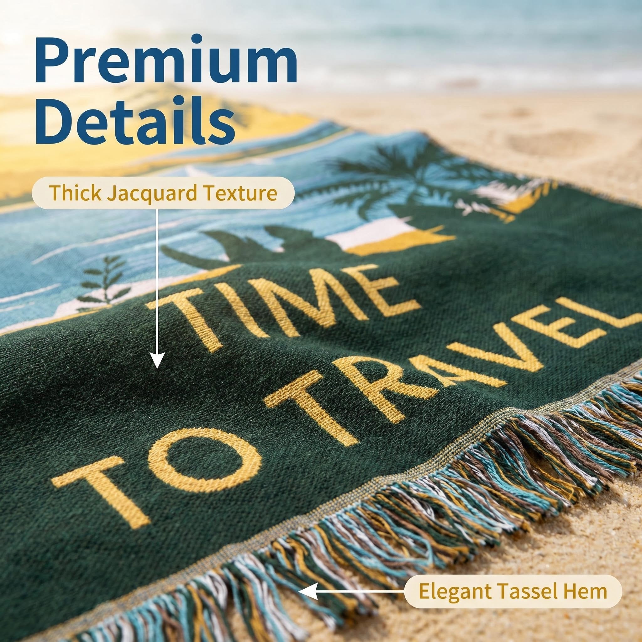 2 in 1 Beach Towel & Beach Tote - Time to Travel