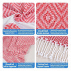 2 in 1 Beach Towel & Beach Tote - Pink Stripe