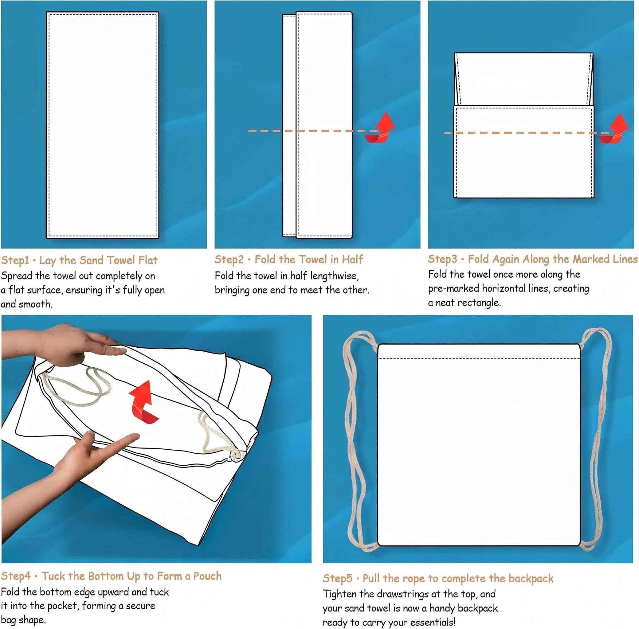 2 in 1 Beach Towel & Beach Tote - Pink Stripe